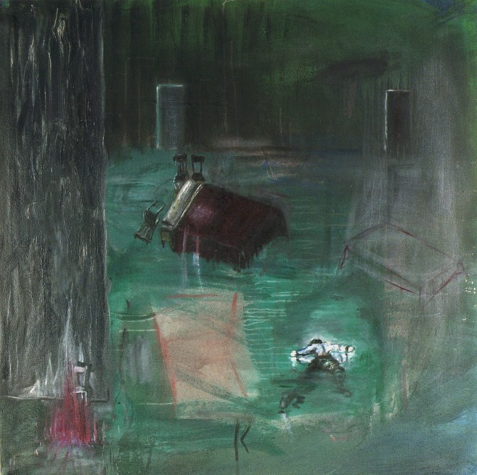 Guillermo Kuitca, Sin título, c.1986, óleo sobre tela, 106,5 x 109 cm.