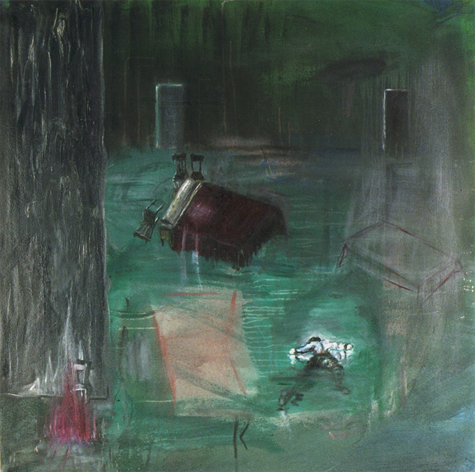 Guillermo Kuitca, Sin título, c.1986, óleo sobre tela, 106,5 x 109 cm.