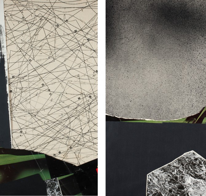 Sin título, 1971, collage, 63,5 x 32,5 cm. Sin título, 1971, collage, 64,5 x 32,5 cm