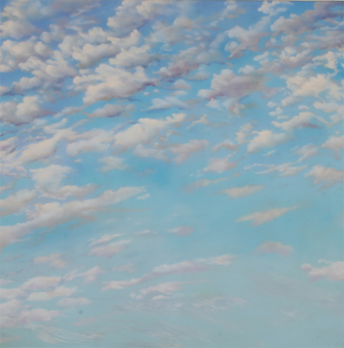 Oscar Bony, Sin título, de la serie Cielos, 1976, acrílico sobre tela, 130 x 130cm.